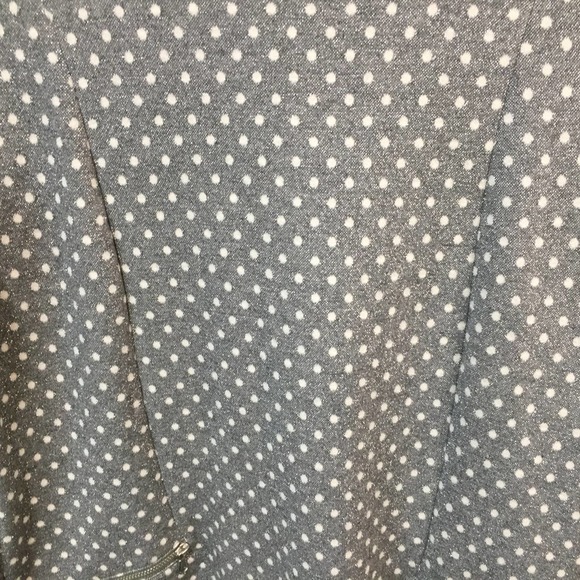 Talbots Gray & White Polka Dot Top w/ Silver Metallic Sparkle - Picture 5 of 16
